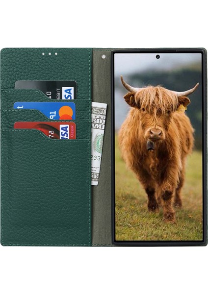 Samsung Galaxy S23 Için Ultra Anti-Dut Litchi Doku Orijinal Deri Kılıf Flip Cüzdan Stand Telefon Koruyucu Kapak El Kayışı (Yurt Dışından) fiyatları