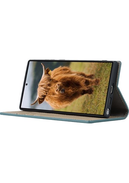 Samsung Galaxy S23 Için Ultra Anti-Dut Litchi Doku Orijinal Deri Kılıf Flip Cüzdan Stand Telefon Koruyucu Kapak El Kayışı (Yurt Dışından) modelleri