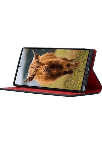 Samsung Galaxy S23 Için Ultra Anti-Dut Litchi Doku Orijinal Deri Kılıf Flip Cüzdan Stand Telefon Koruyucu Kapak El Kayışı (Yurt Dışından) modelleri