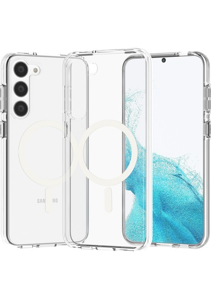 Samsung Galaxy S23 Için Manyetik Kasa, Sert Pc Yumuşak Tpu Koruyucu Telefon Kapağı (Yurt Dışından)
