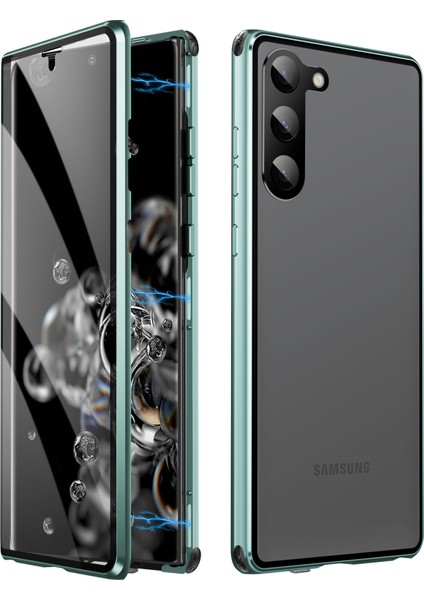 Samsung Galaxy S23 Için Plus Telefon Kapağı Peep Anti Metal Temperli Cam Telefon Kılıfı (Parmak Izi Kilidi Yok) (Yurt Dışından)