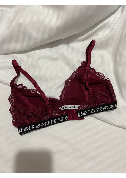 Mj Butik Dantelli Yazılı Bralette Takım