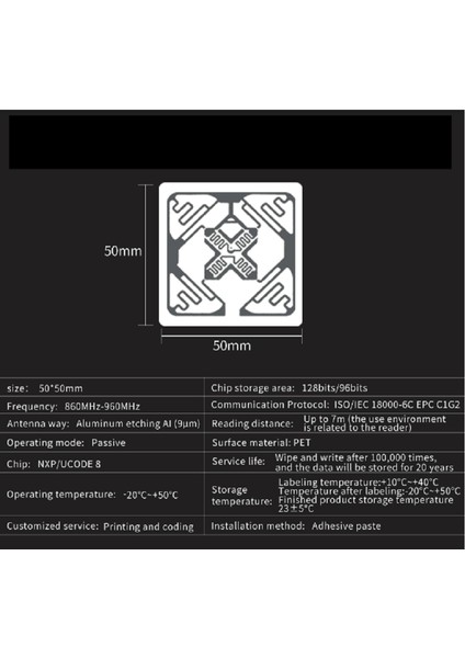 LT-TAG5050 H47 Antenli Rfıd Etiket 50MM*50MM (1000 Adet) modelleri