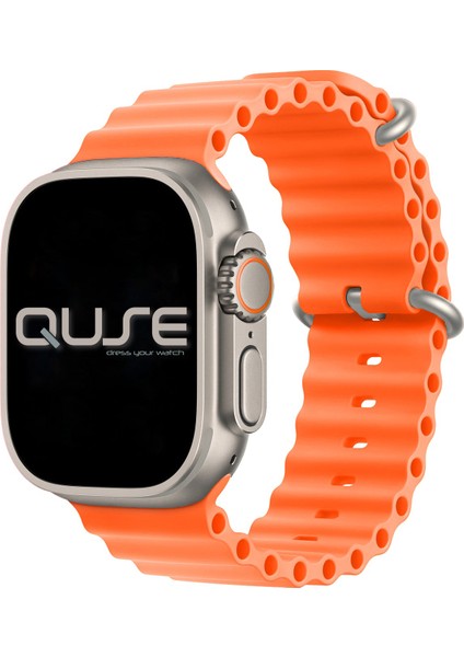 Ocean Loop Silikon Kordon, Apple Watch Series SE/11/10/9/8/7/6/5/4/3 ile Uyumlu, 42mm/41mm/40mm/38mm, Turuncu fırsatları