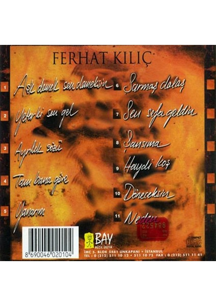 Ferhat Kılıç - Aşk Demek Sen Demeksin (Cd)