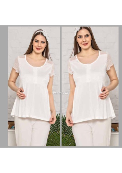 2203 Mavi Melissa Penye Hamile Lohusa Pijama Takım modelleri