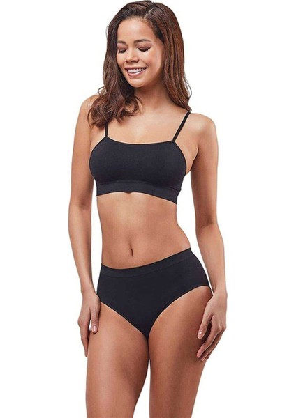 Elite Life Kadın Ince Askılı Dikişsiz Siyah Büstiyer 851