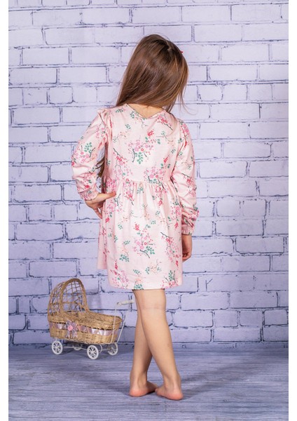 Kız Çocuk Çiçek Desenli Uzun Kollu Elbise fiyatları