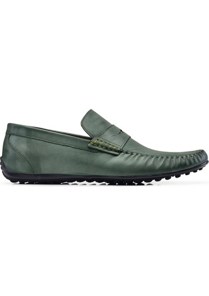 Nubuk Yeşil Yazlık Loafer Erkek Ayakkabı -22926-