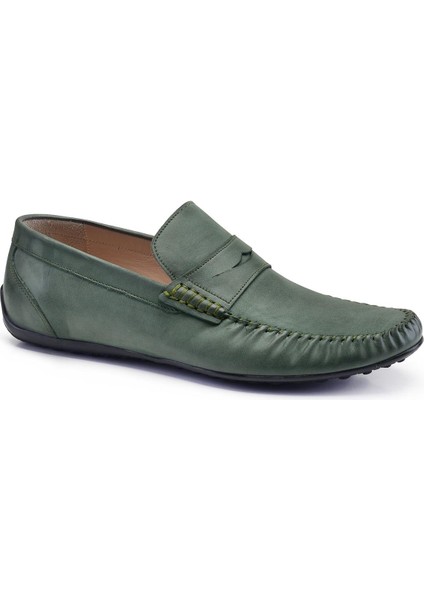 Nubuk Yeşil Yazlık Loafer Erkek Ayakkabı -22926-