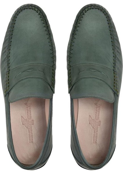 Nubuk Yeşil Yazlık Loafer Erkek Ayakkabı -22926-