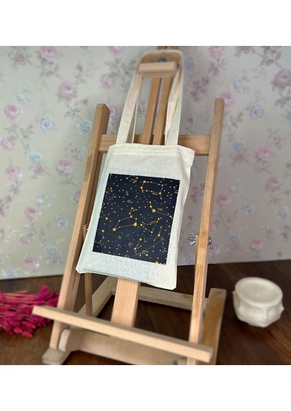 Yıldız Haritası Tasarımlı Bez Çanta