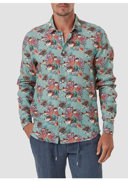 Standart Düğmeli Yaka Koyu Yeşil Erkek Gömlek Mr Mood Special Edition fiyatları