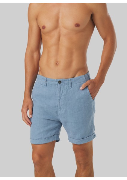 Normal Bel Standart Mavi Erkek Bermuda Şort Mr Tanger Shorts