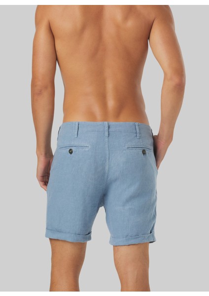 Normal Bel Standart Mavi Erkek Bermuda Şort Mr Tanger Shorts