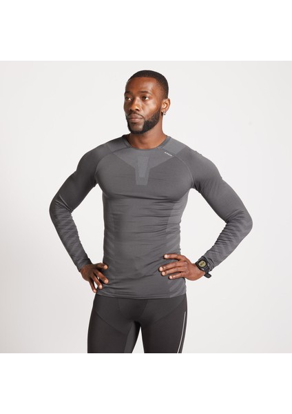 Kiprun Erkek Gri Uzun Kollu Koşu Tişörtü / Yol Koşusu - Kıprun Skıncare