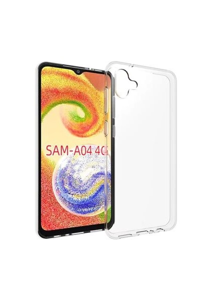 Samsung Galaxy A04 ile Uyumlu Kılıf Şeffaf Kamera Korumalı Esnek Silikon Telefon Kılıfı Kapak