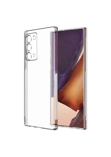 Samsung Galaxy Note 20 ile Uyumlu Kılıf Şeffaf Kamera Korumalı Esnek Silikon Telefon Kılıfı Kapak