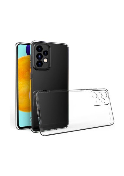 Samsung Galaxy A73 ile Uyumlu Kılıf Şeffaf Kamera Korumalı Esnek Silikon Telefon Kılıfı Kapak