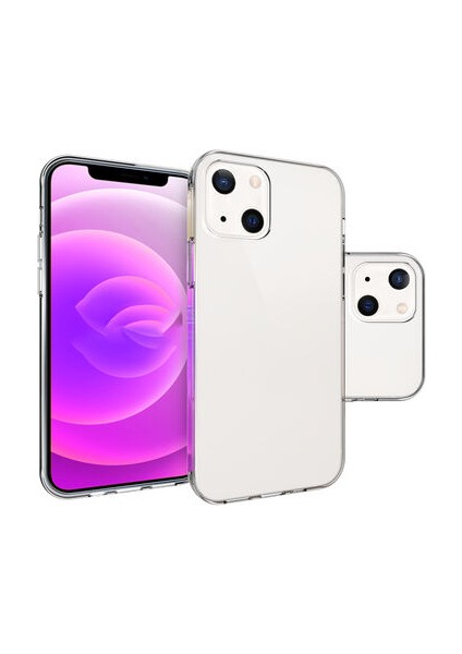Apple iPhone 14 ile Uyumlu Kılıf Şeffaf Esnek Silikon Telefon Kılıfı Kapak