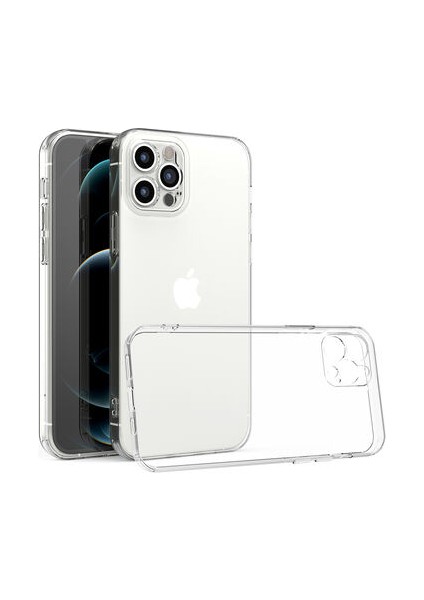 Apple iPhone 12 Pro Max ile Uyumlu Kılıf Şeffaf Esnek Silikon Telefon Kılıfı Kapak