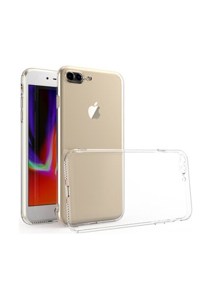 Apple iPhone 7 Plus ile Uyumlu Kılıf Şeffaf Esnek Silikon Telefon Kılıfı Kapak