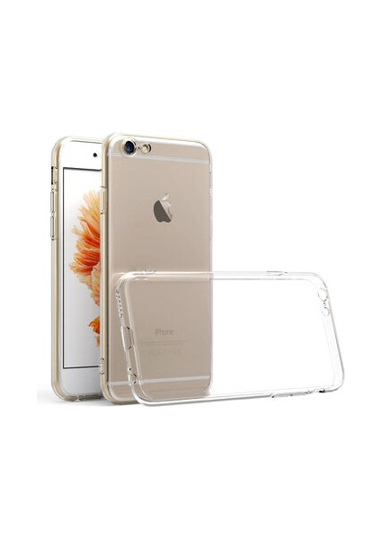 Apple iPhone 6s ile Uyumlu Kılıf Şeffaf Esnek Silikon Telefon Kılıfı Kapak