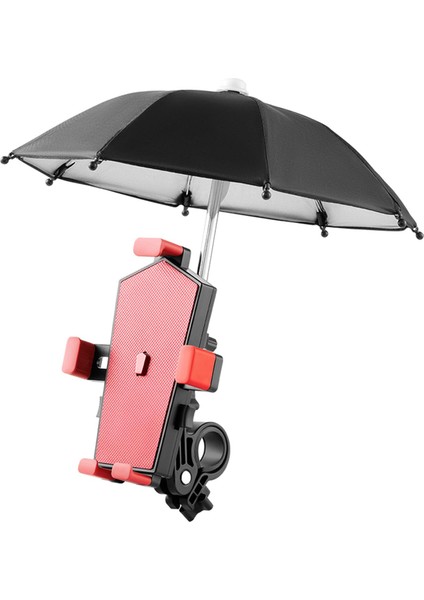 Bisiklet Telefon Tutucusu Gidon Aksesuarları Için Bike Telefon Tutucusu Ahırlı Anti Bisiklet Kırmızısı Şemsiye ile (Yurt Dışından)
