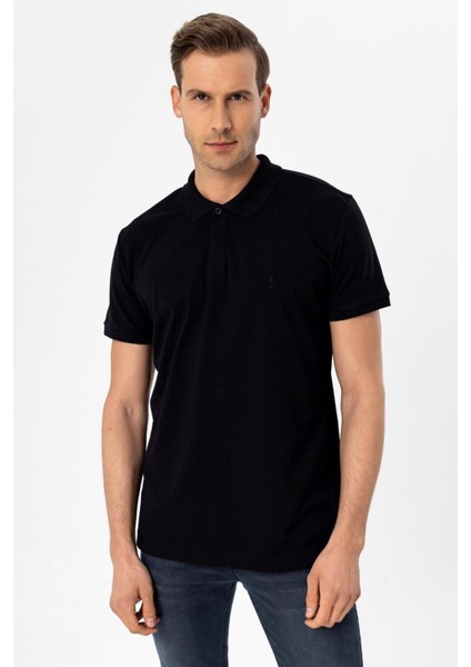 Polo Yaka Regular Kalıp Armürlü Tişört