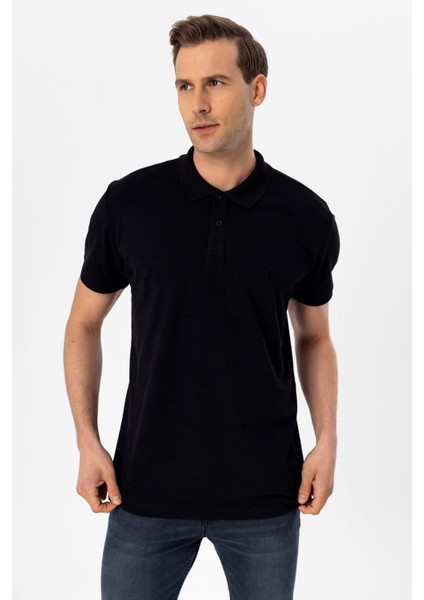 Polo Yaka Regular Kalıp Armürlü Tişört