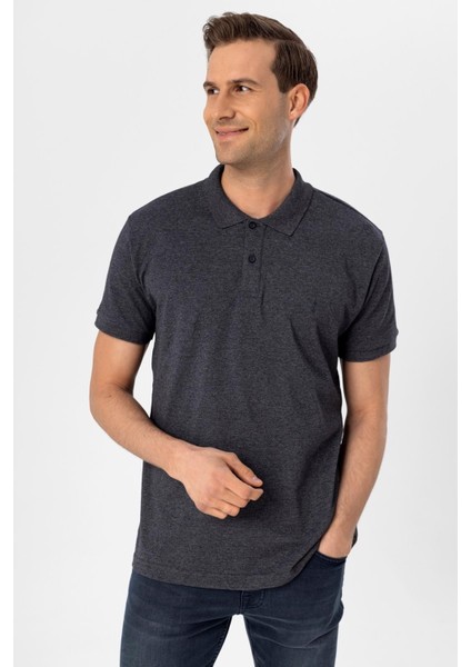 Polo Yaka Regular Kalıp Armürlü Tişört