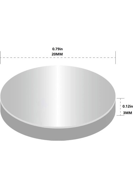 Çap 20MM x Kalınlık 3mm Süper Güçlü Yuvarlak Neodyum Mıknatıs - 1 ADET