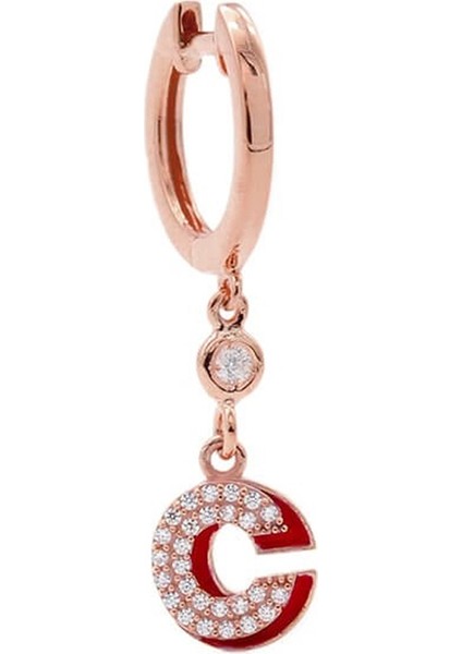 Kişiye Özel 3D Harf Sallantı Küpe Rose fırsatları