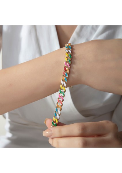 Mineli Gurmet Zincir Bileklik Maden Rengi Beyaz fırsatları