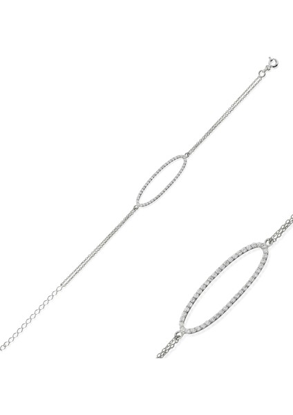Oval Taşlı Bileklik Sarı