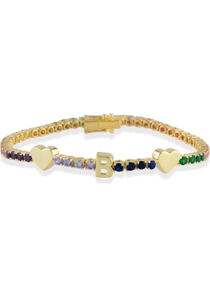 Kişiye Özel Renkli Suyolu Harf Bileklik Beyaz modelleri