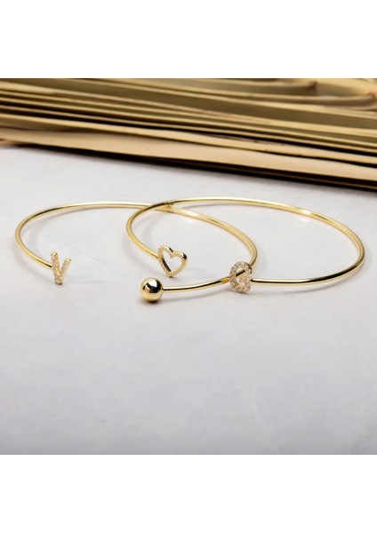 Kişiye Özel Kalp Detaylı Taşlı Harfli Bileklik Rose fiyatları