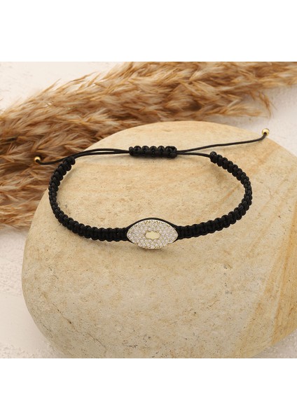 Taşlı Fatma Ana Eli Ipli Bileklik Rose