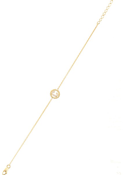 Kişiye Özel Burgu Taşlı Harf Bileklik Sarı modelleri