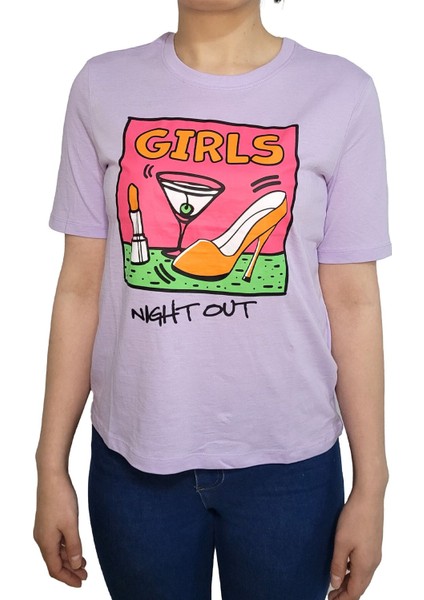 Oversize Minimalist Kadın T-Shirt - Yuvarlak Yaka Kısa Kol Günlük