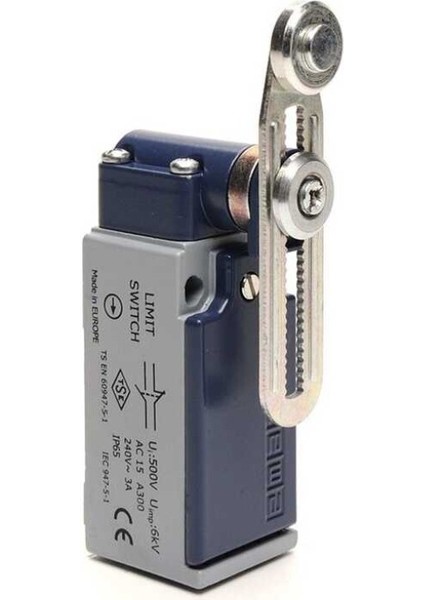 L51K13MEM122 L51 Metal Gövde 18 mm Metal Ayarlanabilir Kollu Makara Ani Hareketli 1no+1nc Sınır Şalter