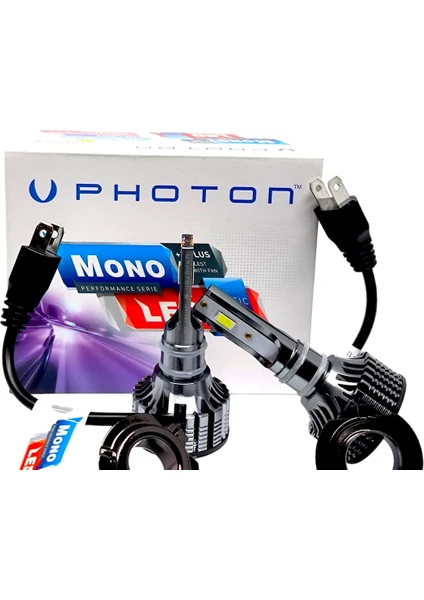 Mono LED Xenon Far Ampulu +3 Plus 12V-24V LED Headlight Şimşek Etkili Xenon LED