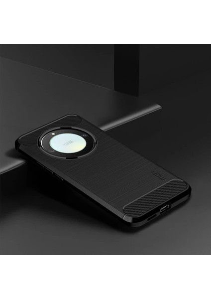 Honor X9A 5g Brushed Carbon Fiber Silikon Kılıf - Siyah AL3332