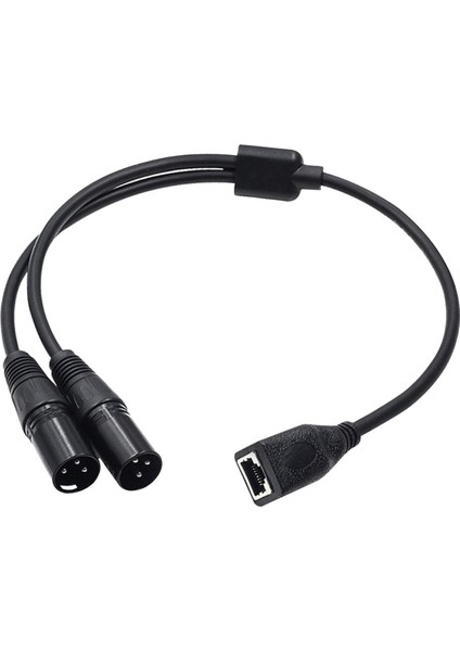 Çift Xlr 3pin Erkek - RJ45 Dişi Adaptör Kablosu 0.5m Uzunluğunda (Yurt Dışından)