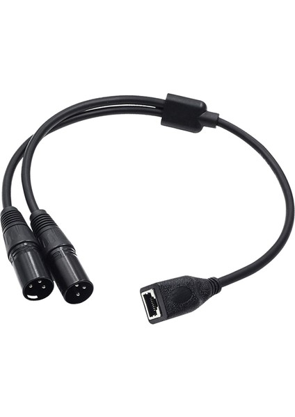 Çift Xlr 3pin Erkek - RJ45 Dişi Adaptör Kablosu 0.5m Uzunluğunda (Yurt Dışından)