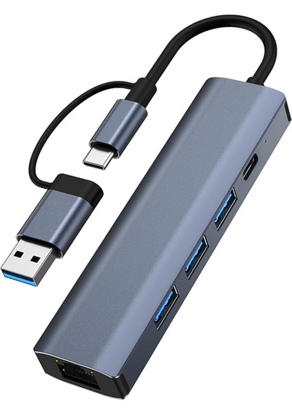 Dizüstü Bilgisayar Masaüstleri Için USB C - Ethernet Adaptör Kompakt USB Hub (Yurt Dışından)