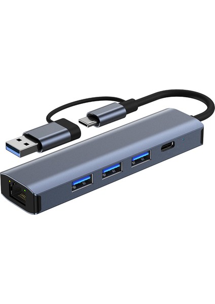 Dizüstü Bilgisayar Masaüstleri Için USB C - Ethernet Adaptör Kompakt USB Hub (Yurt Dışından)