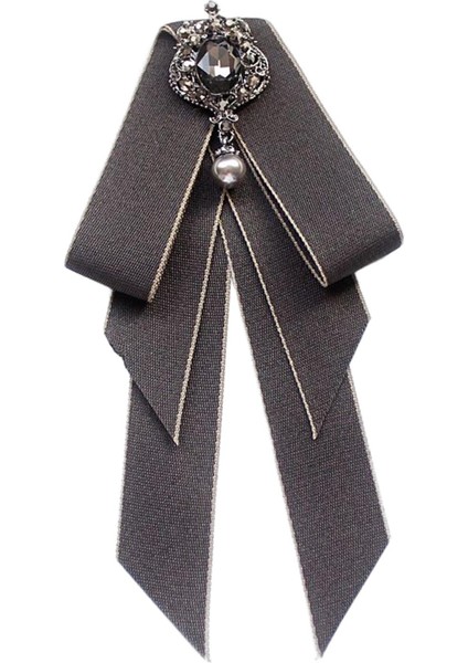 Kadınlar Boyun Boyun Vintage College Style Rhinestone Kravat Prom Hediye Elbisesi Gri (Yurt Dışından)