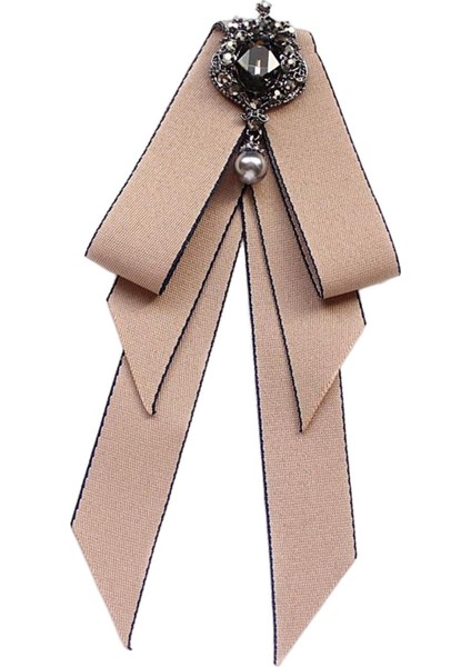Kadınlar Boyun Boyun Vintage College Style Rhinestone Kravat Balo Hediye Elbisesi Khaki (Yurt Dışından)
