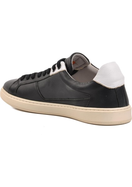 774424 Siyah Hakiki Deri Erkek Sneaker